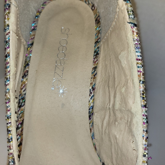Shoedazzle Multicolored Wedges with Metallic Thread Woven Size 5.5 - Picture 7 of 8